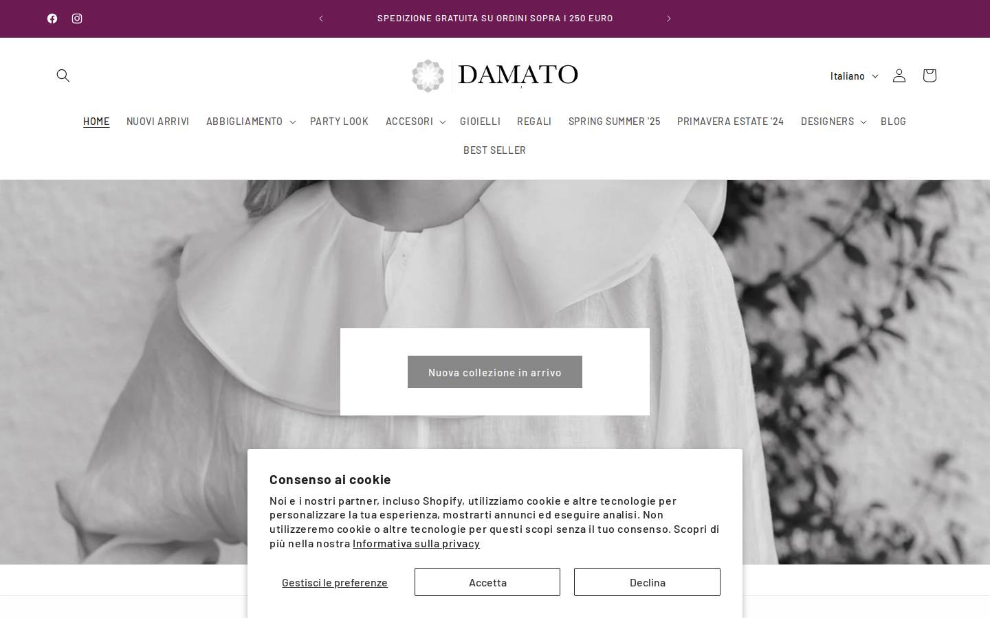 Damatostore homepage screenshot