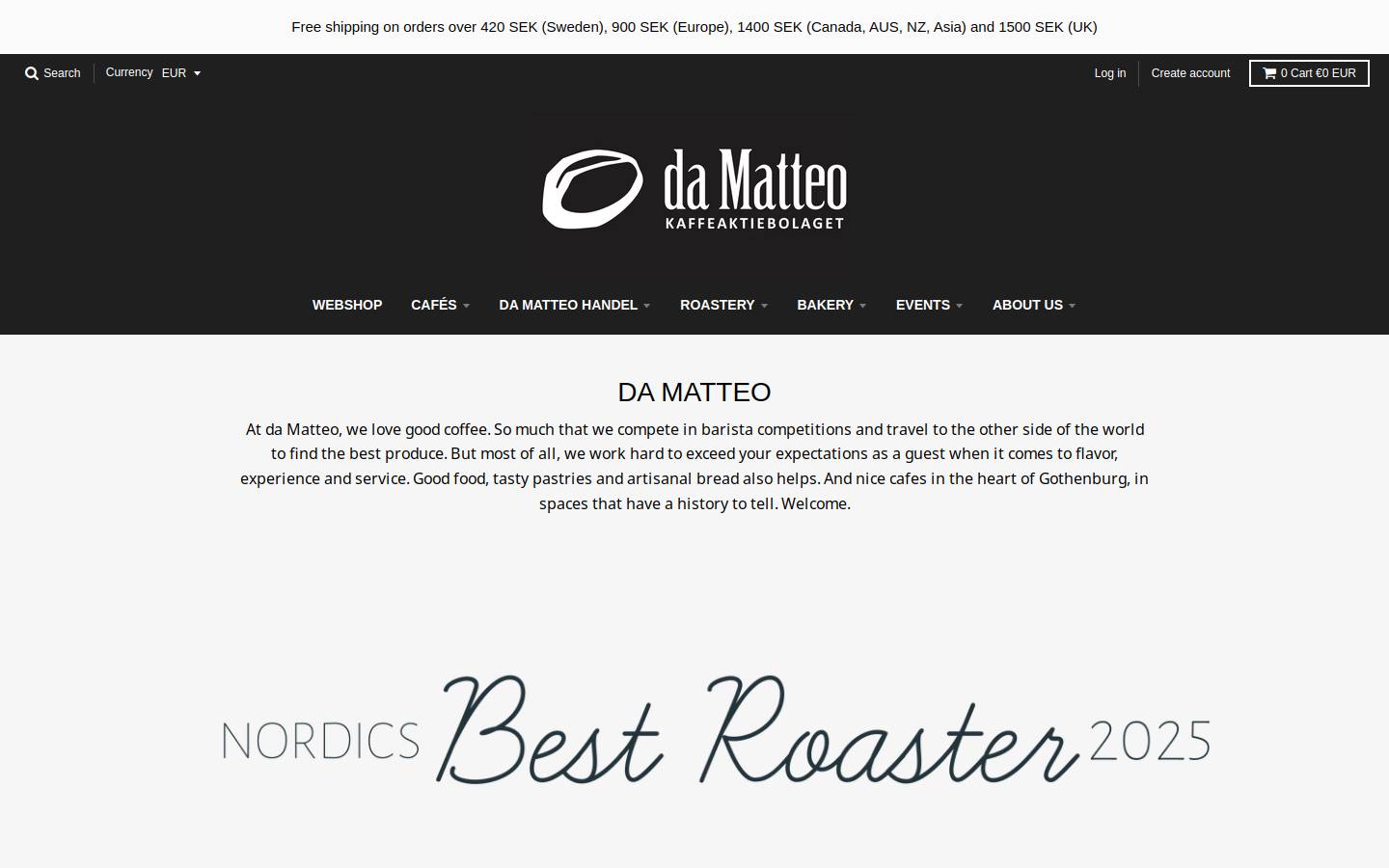 Damatteo homepage screenshot