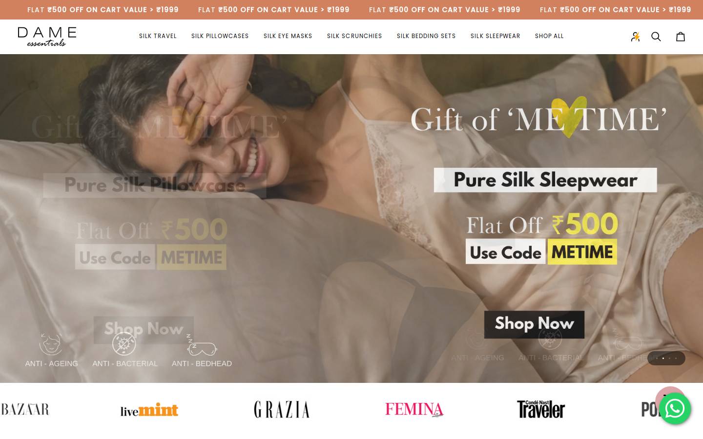dameessentials.com homepage screenshot