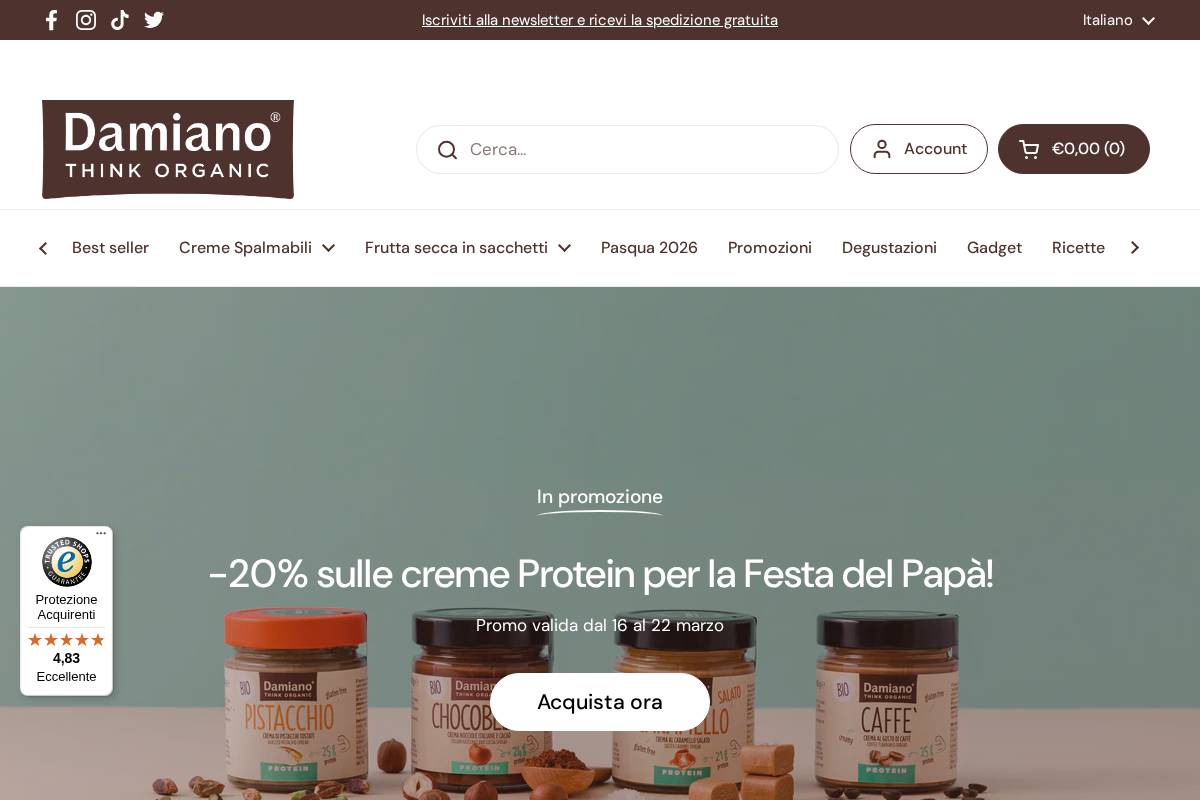 Damianorganic homepage screenshot