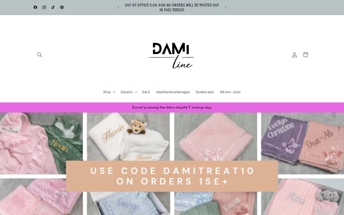 Damiline homepage screenshot
