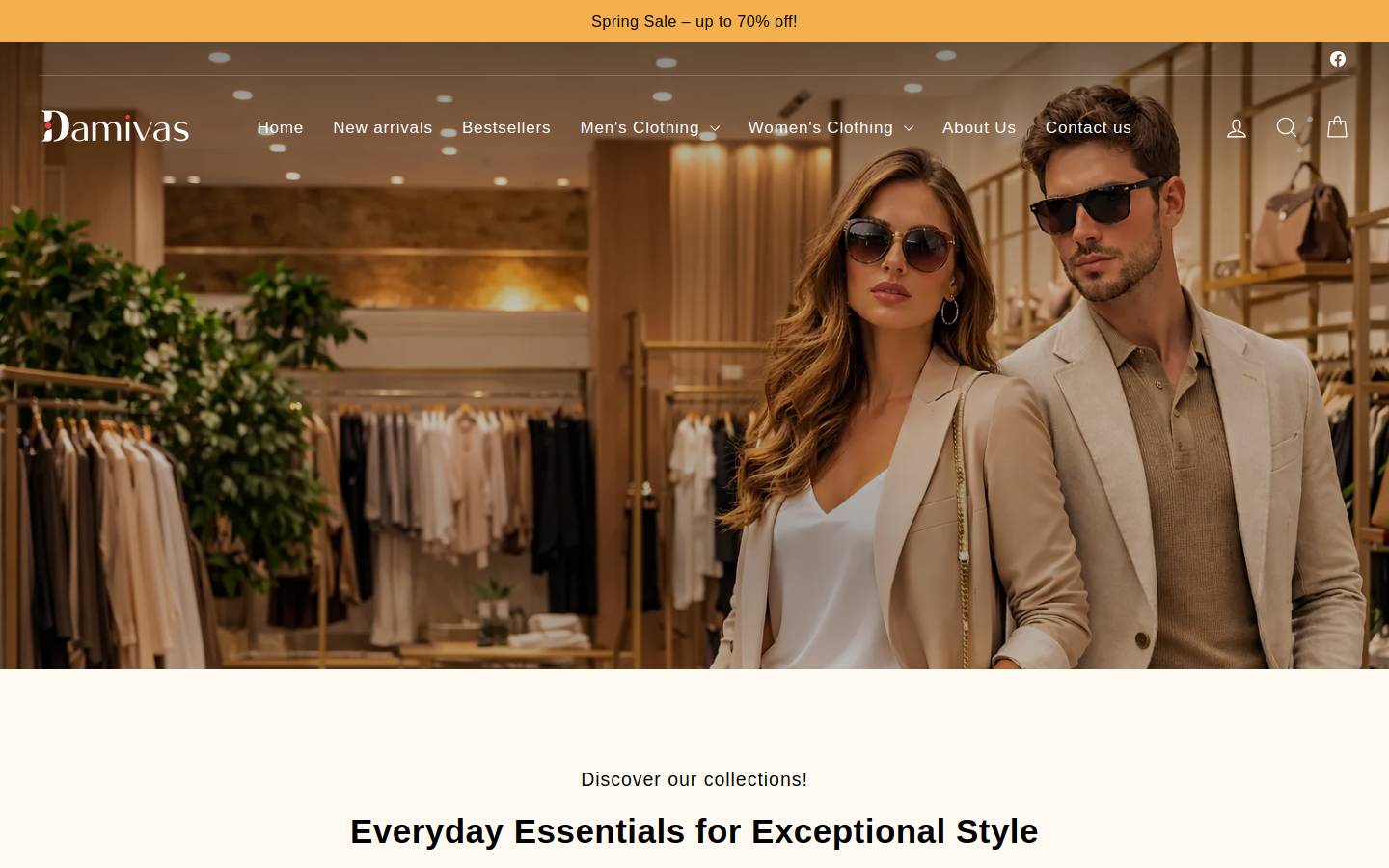 Damivas homepage screenshot