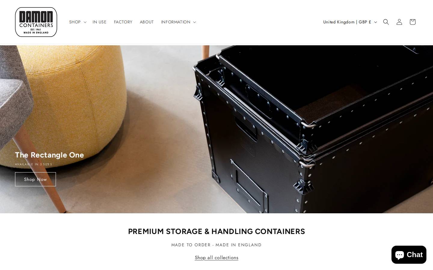 damoncontainers.com homepage screenshot