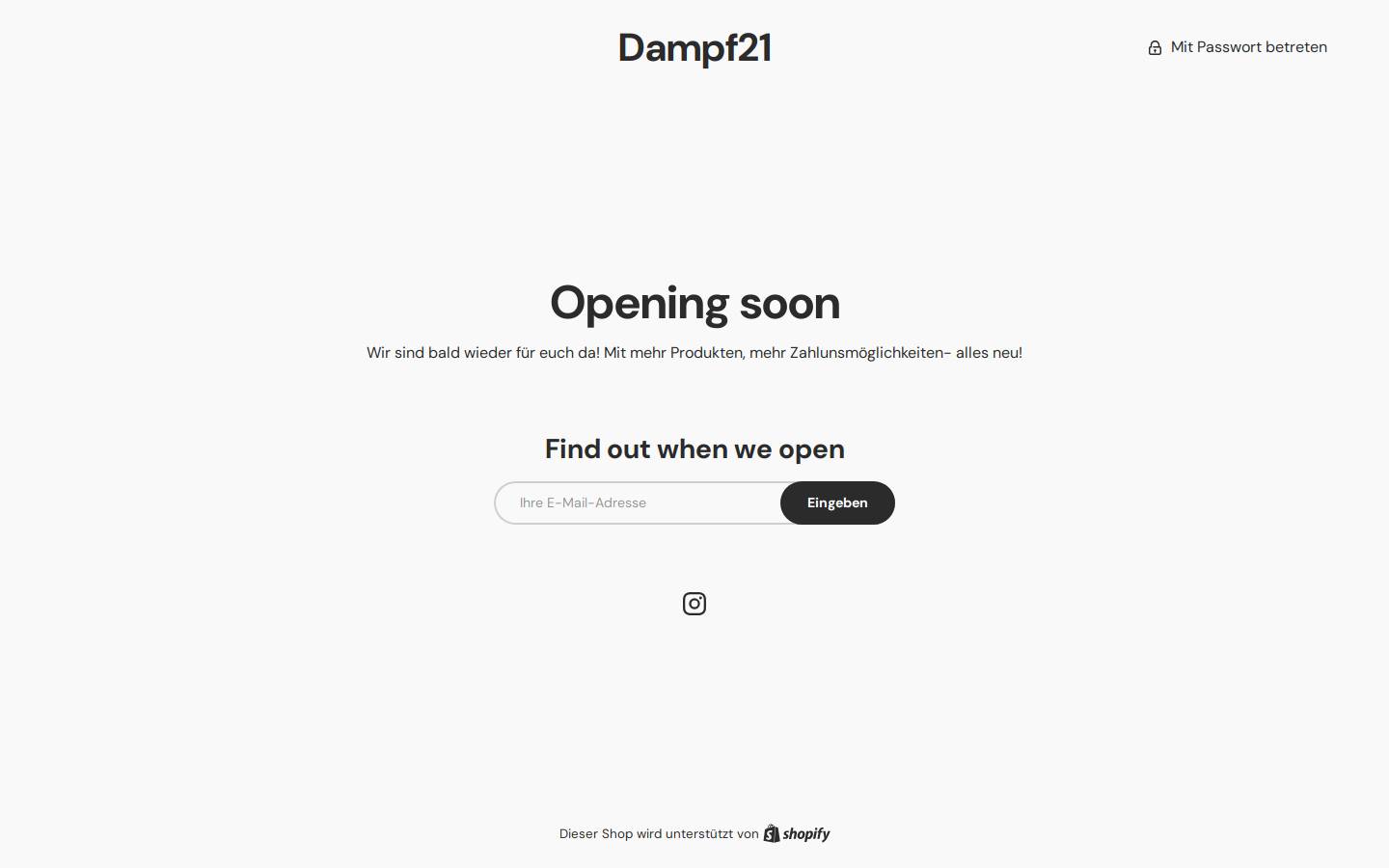 dampf21.de homepage screenshot