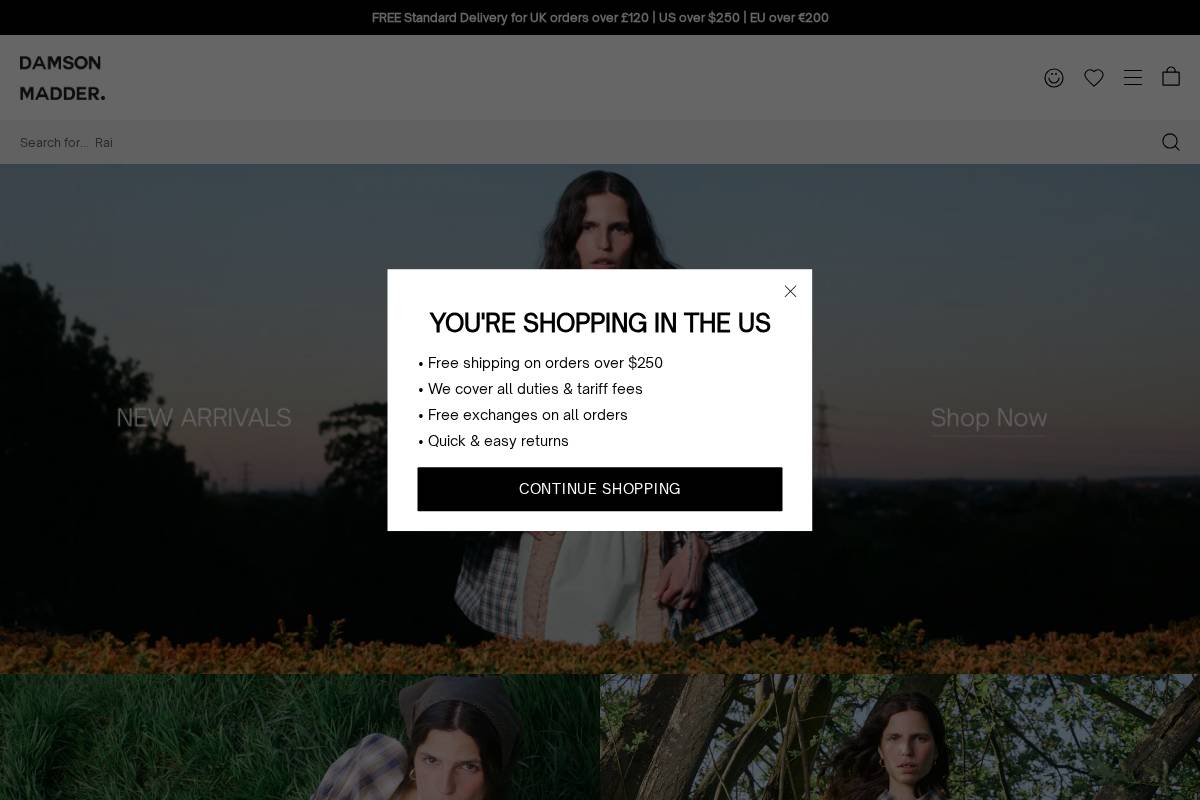 Damson Madder homepage screenshot