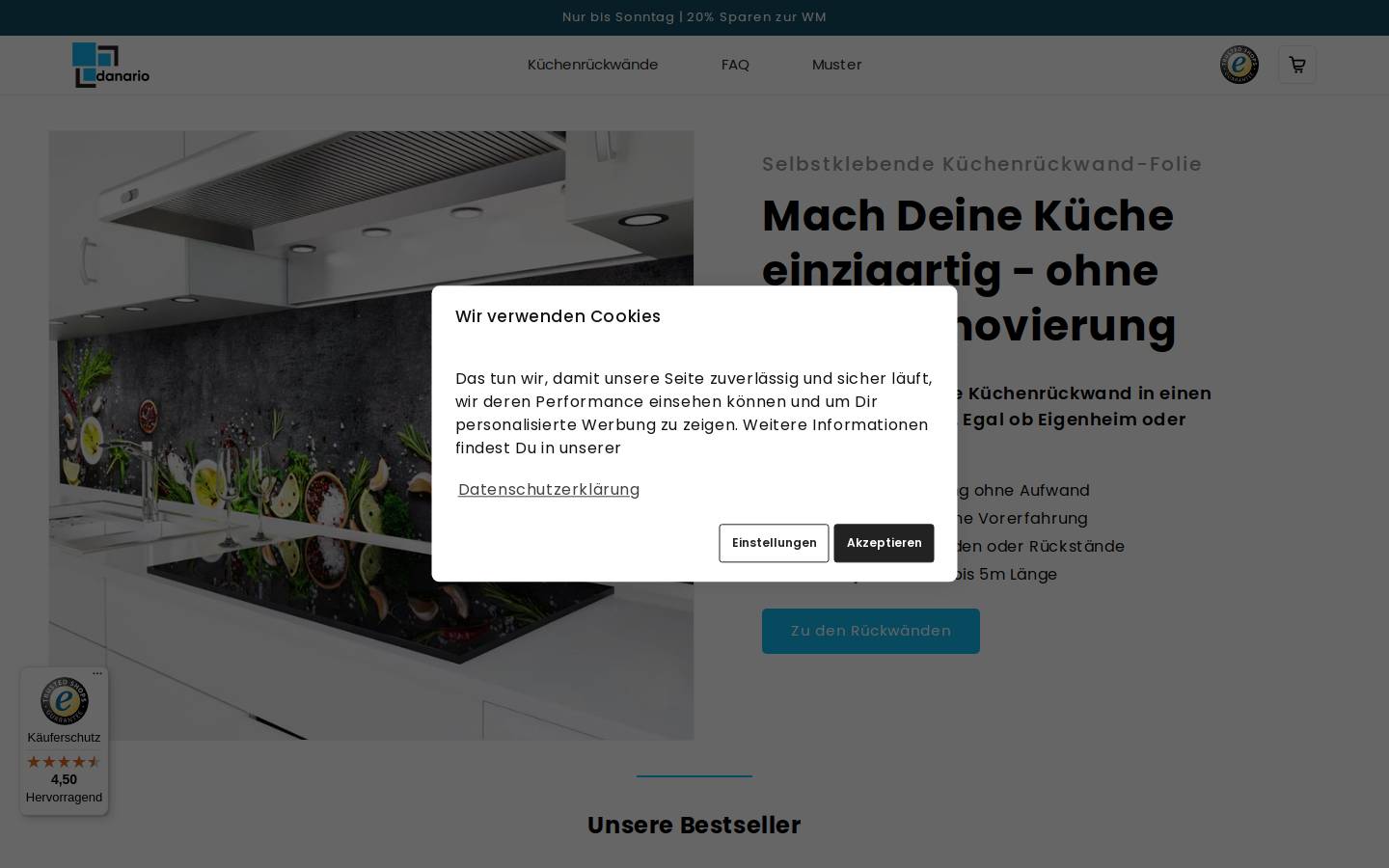danario homepage screenshot