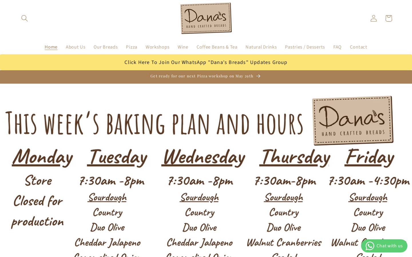 danasbreads.com homepage screenshot
