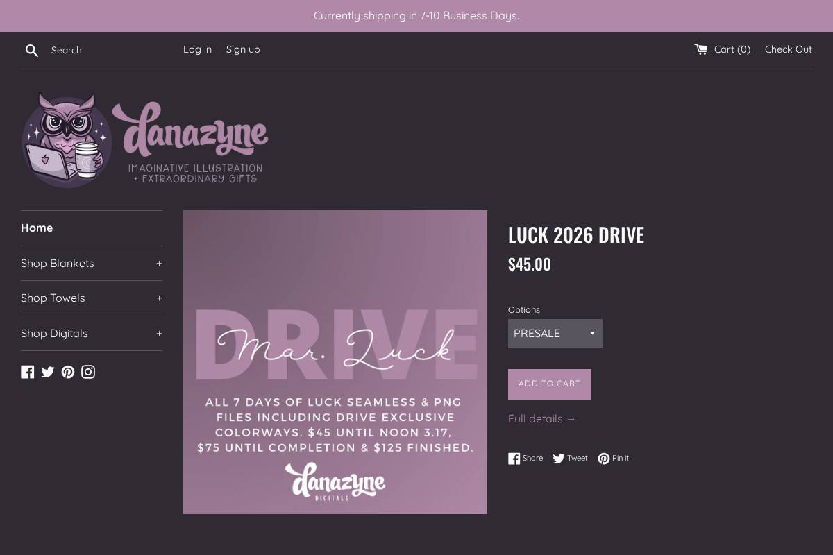 danazyne.com homepage screenshot