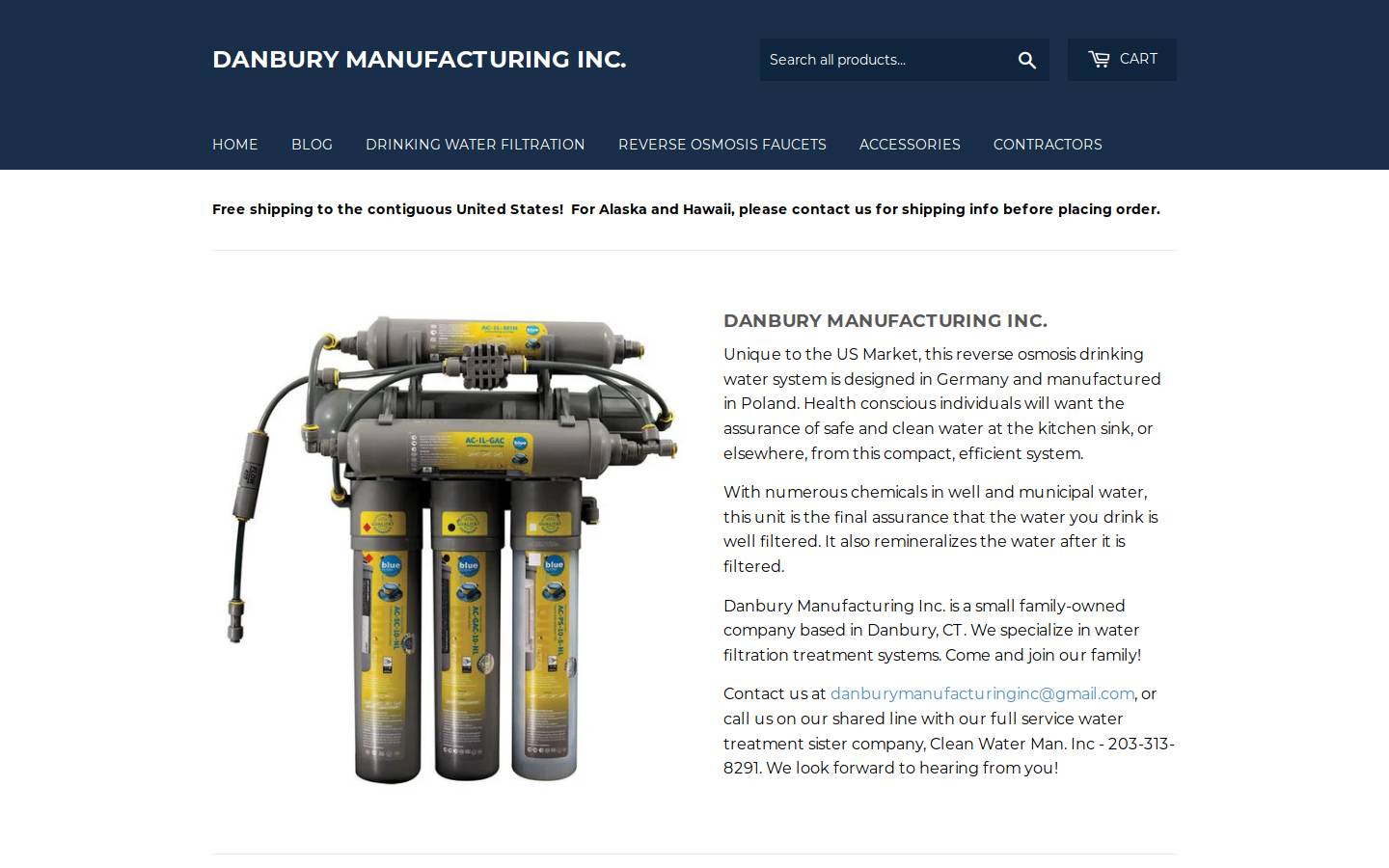 danburymanufacturing.com homepage screenshot
