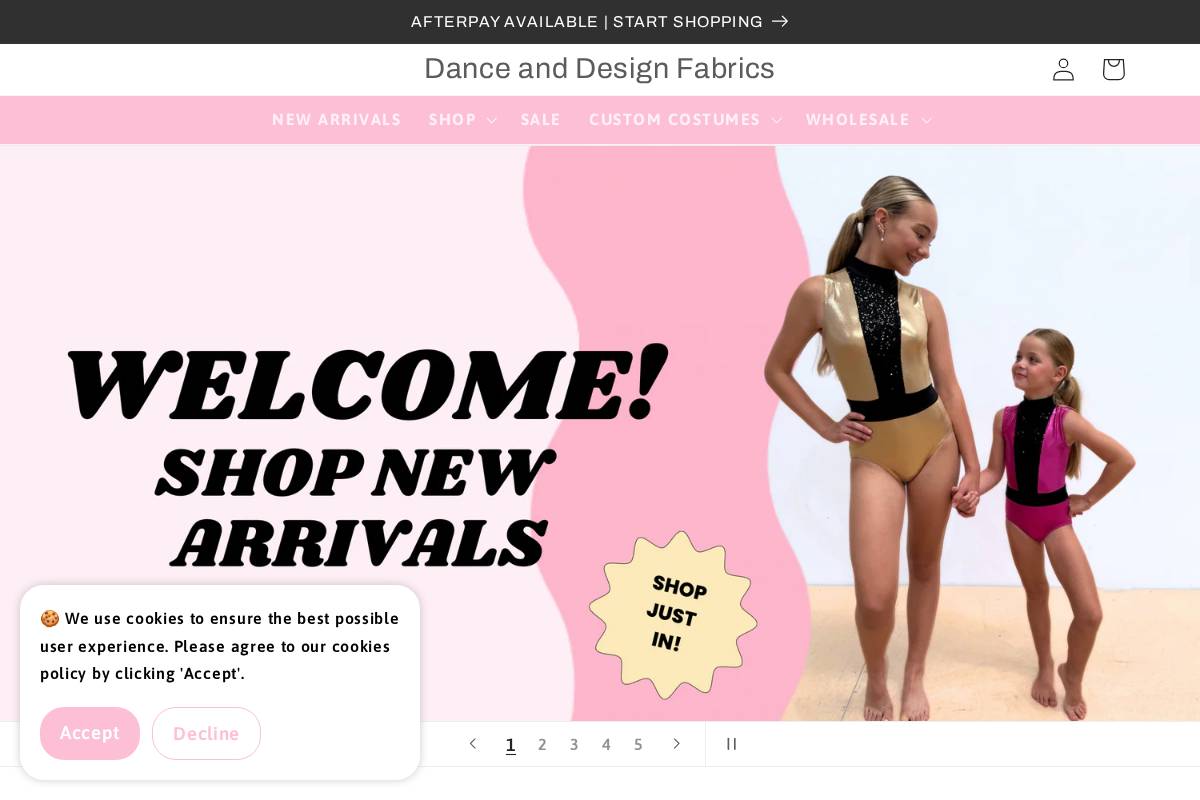 danceanddesign.com.au homepage screenshot