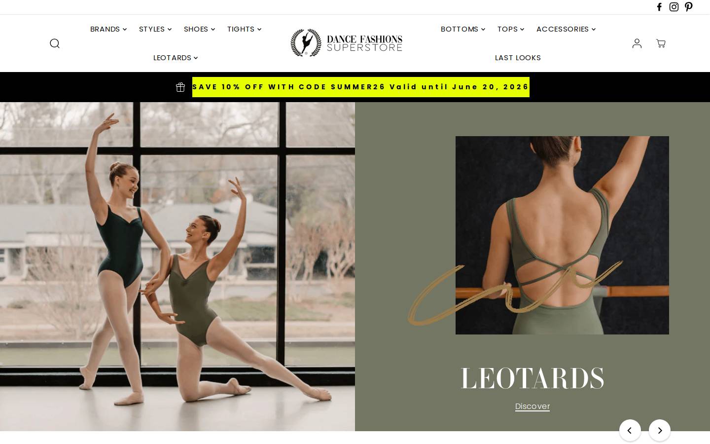 dancefashionssuperstore.com homepage screenshot