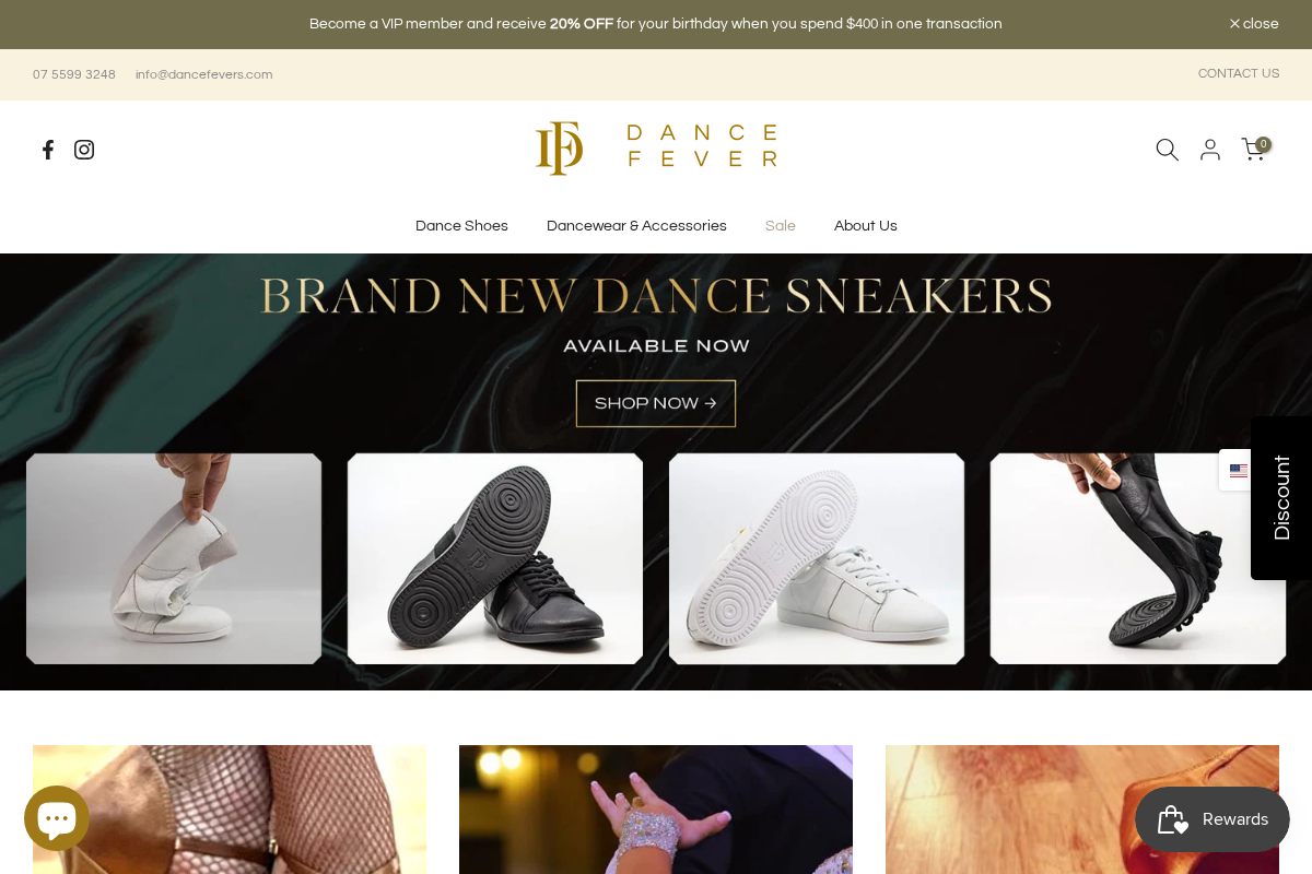 Dance Fever homepage screenshot