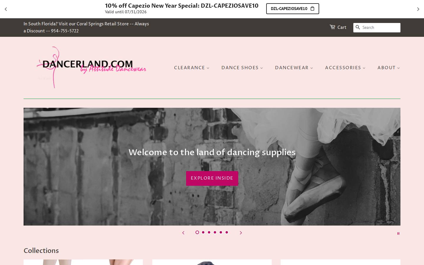 dancerland.com homepage screenshot