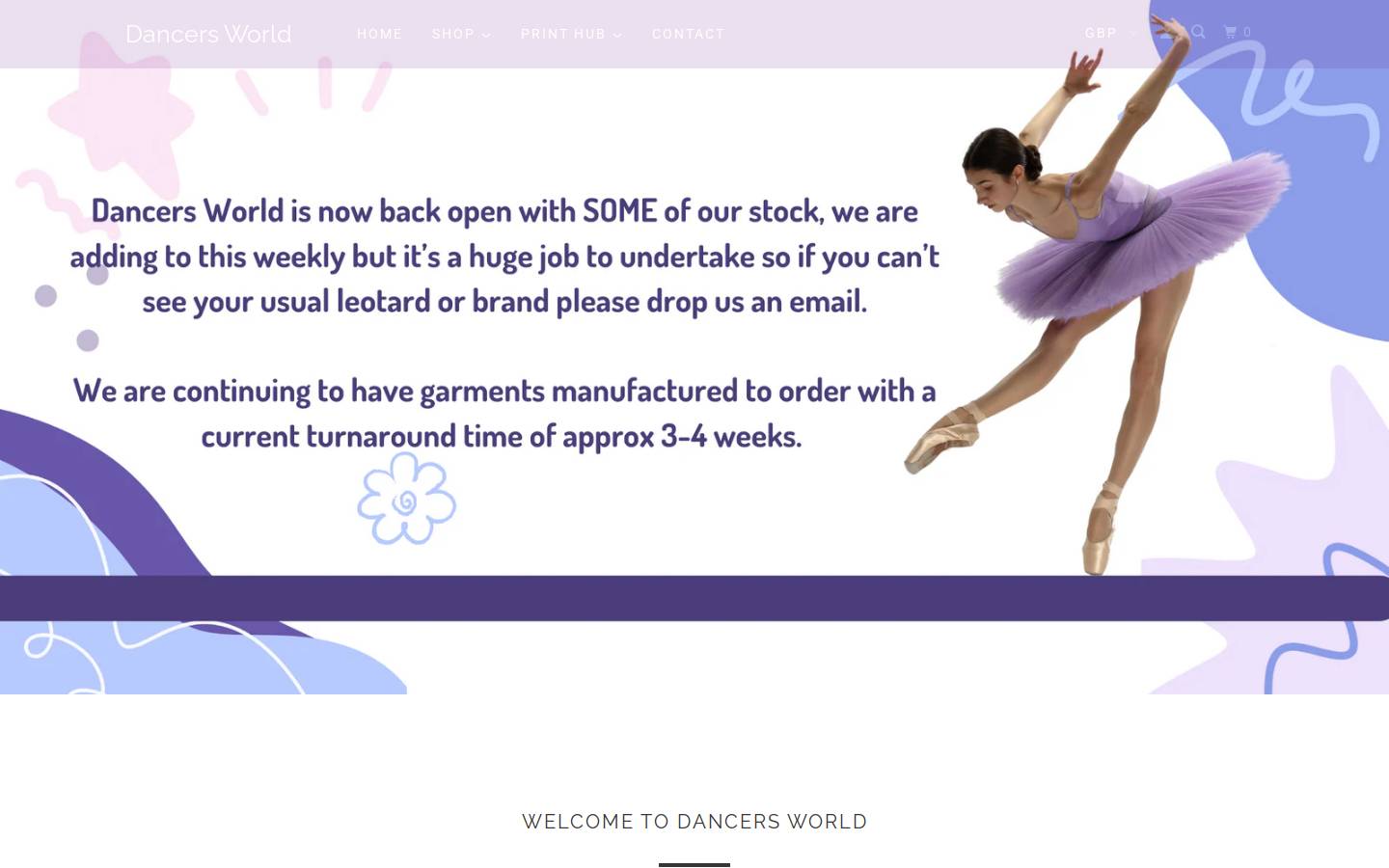 dancers-world.co.uk homepage screenshot