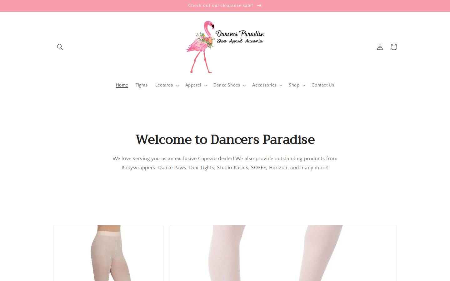 dancersparadise.shop homepage screenshot