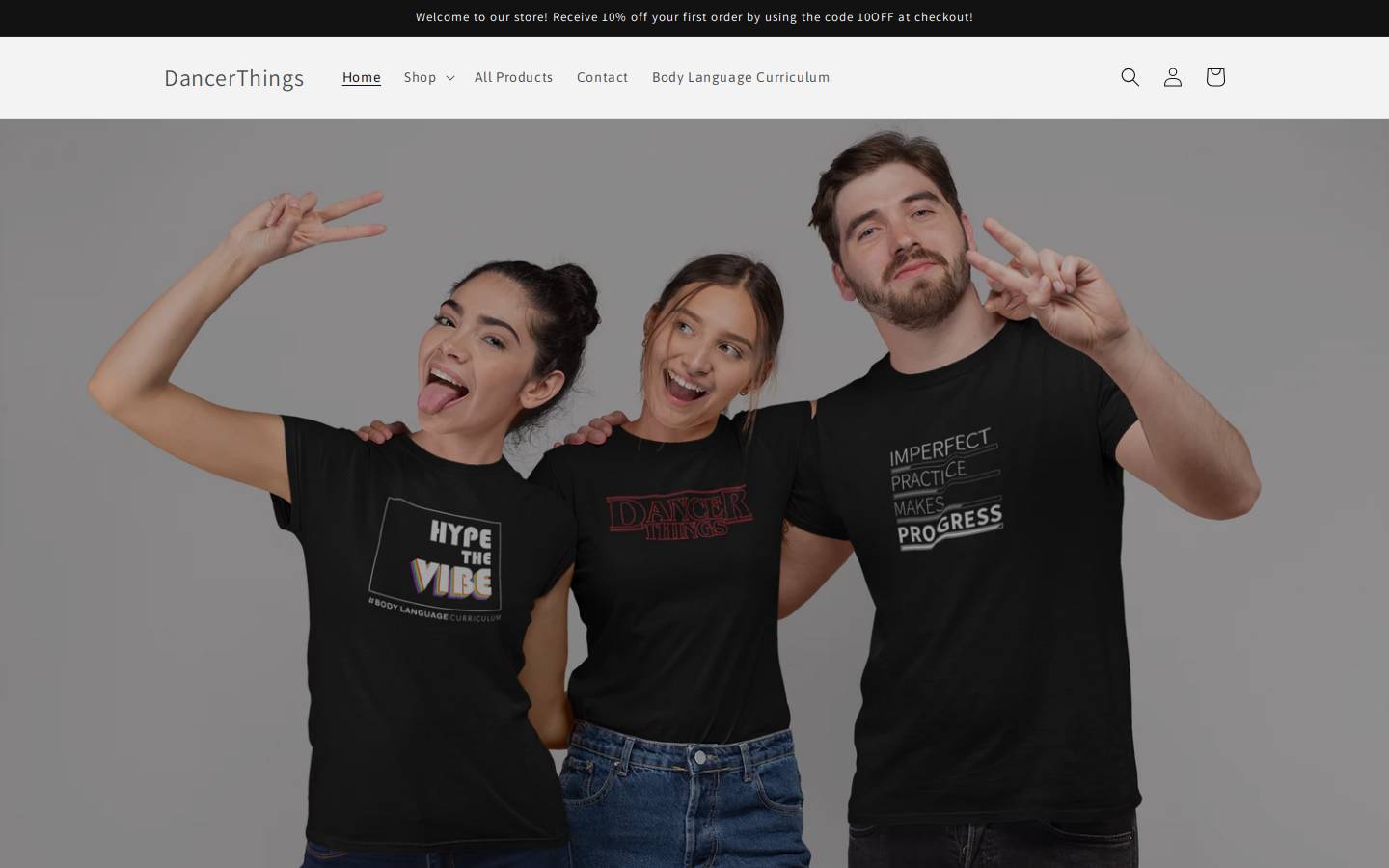 dancerthings.com homepage screenshot