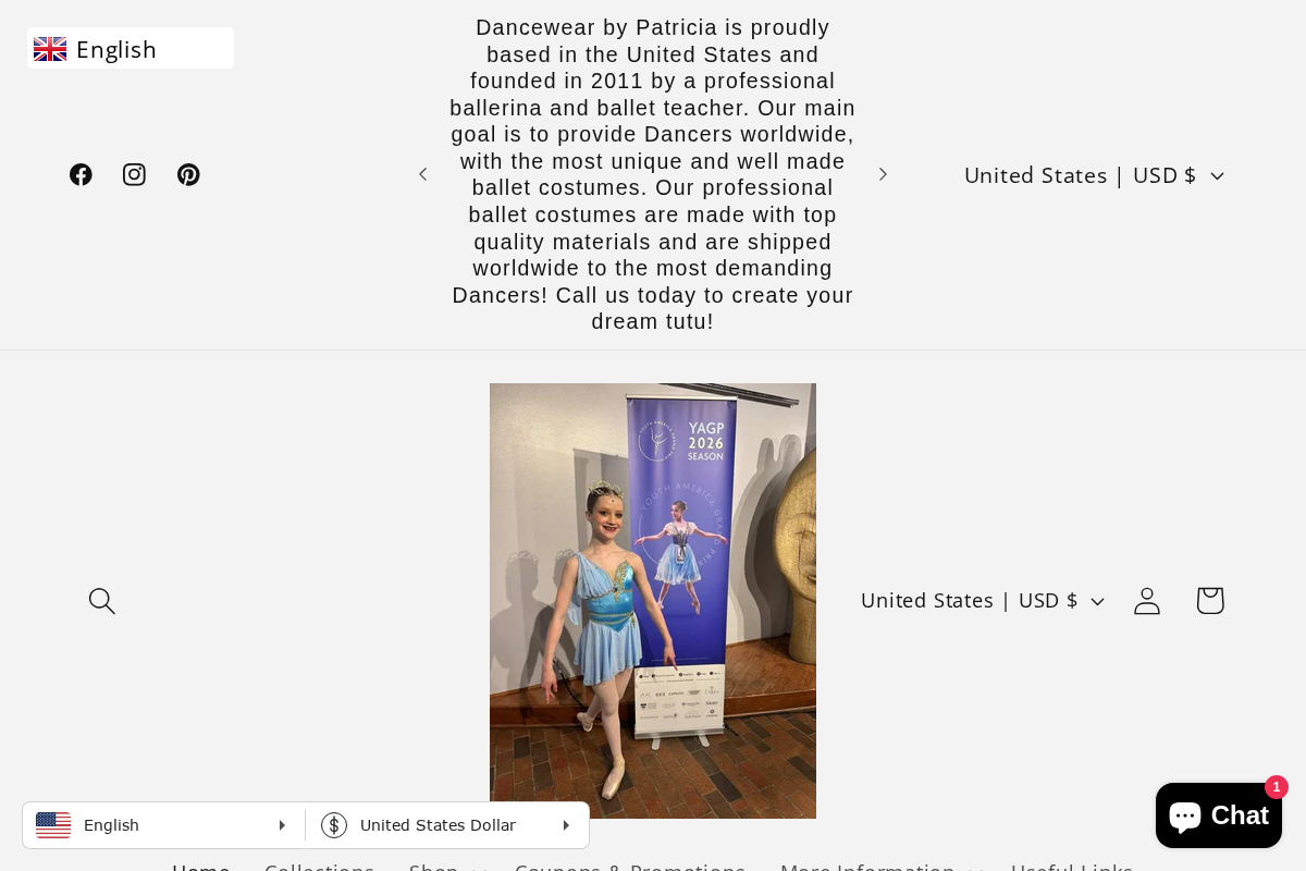 dancewearbypatricia.com homepage screenshot