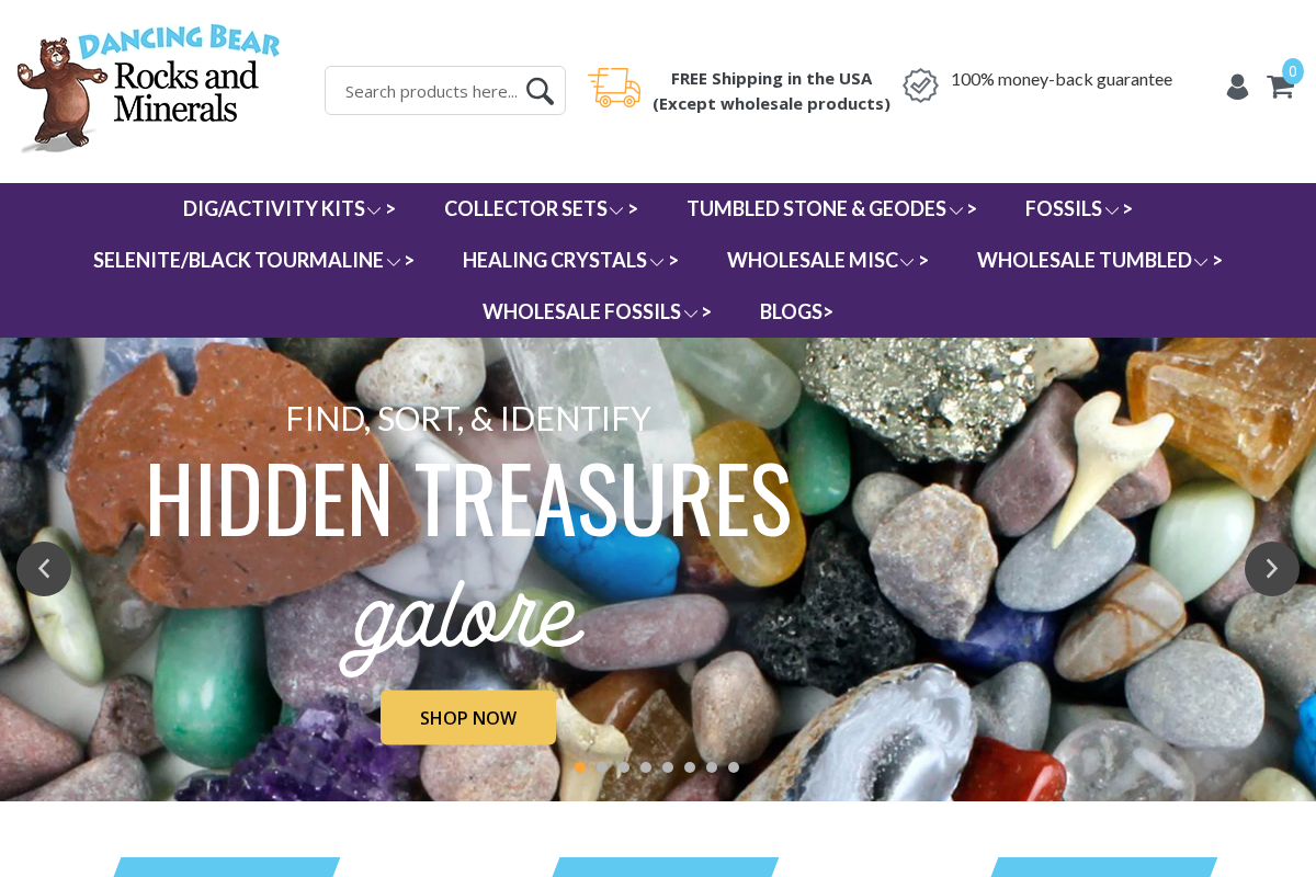 Dancing Bear's Rocks and Minerals homepage screenshot