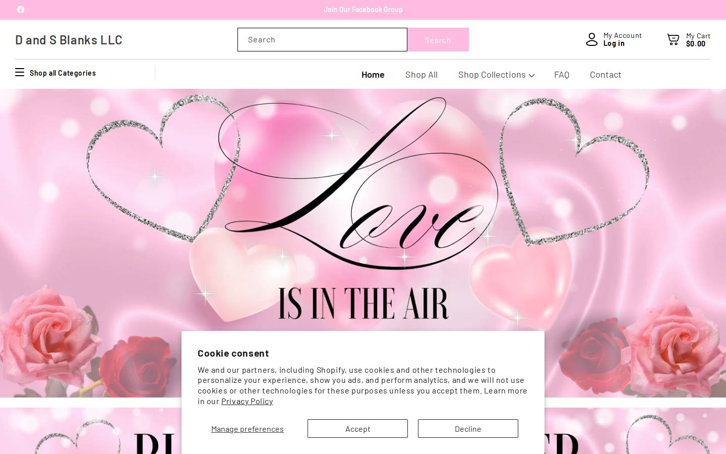 dandsblanks.com homepage screenshot