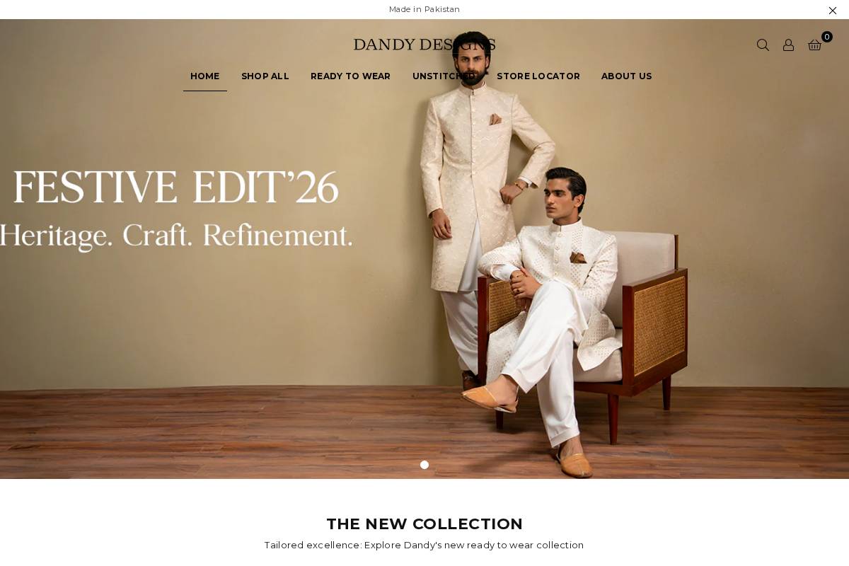 dandydesigns.pk homepage screenshot