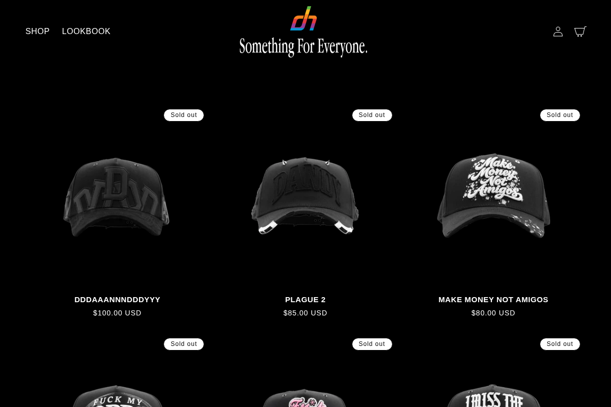 DandyHats homepage screenshot