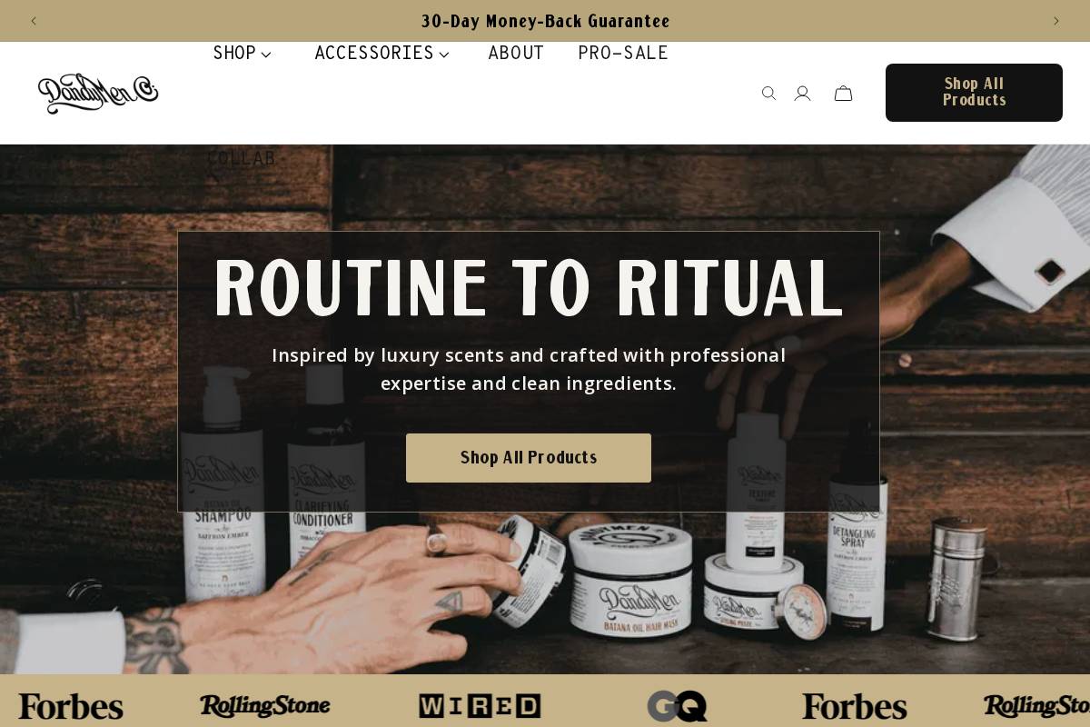 dandymen.com homepage screenshot