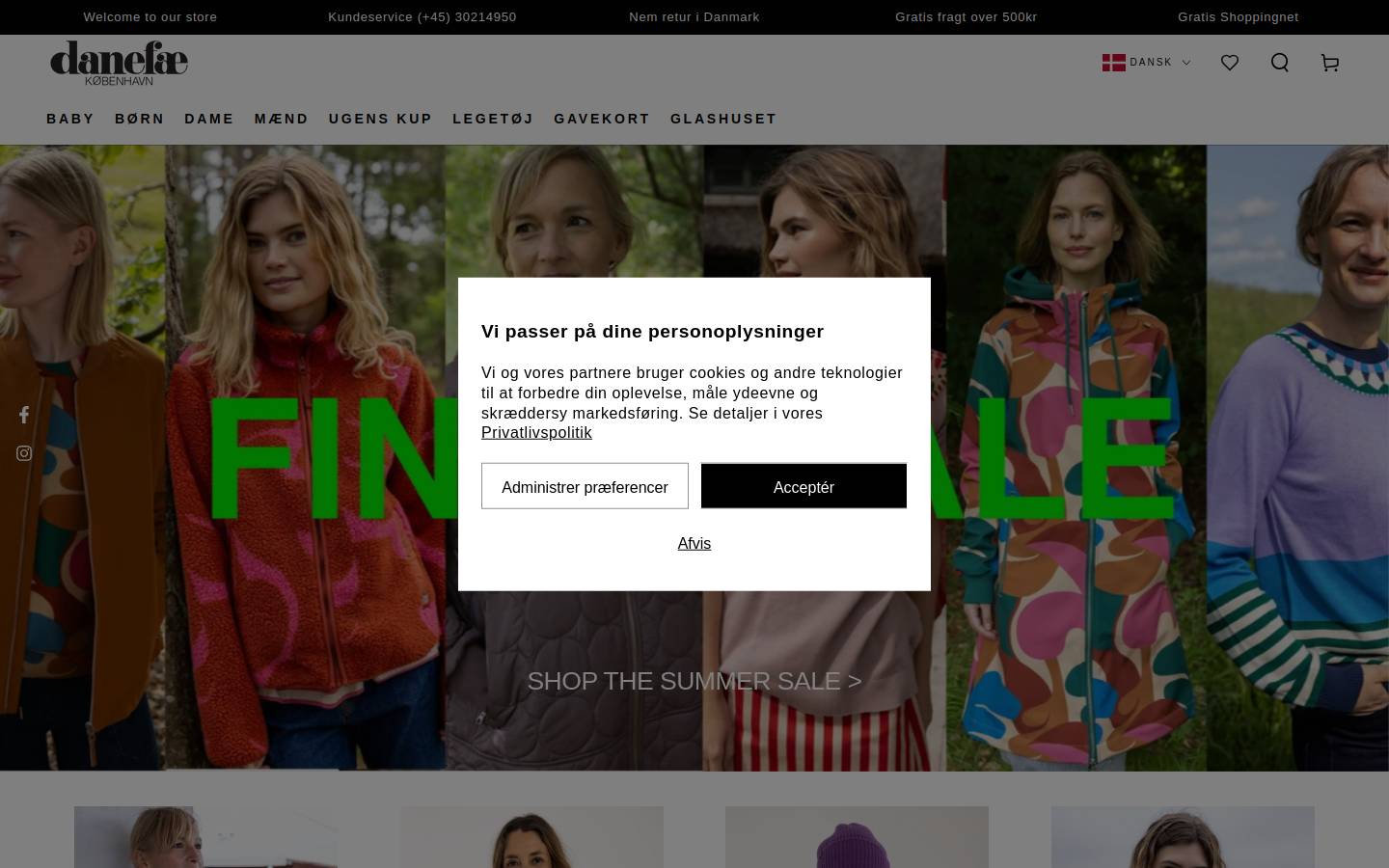 Danefæ homepage screenshot
