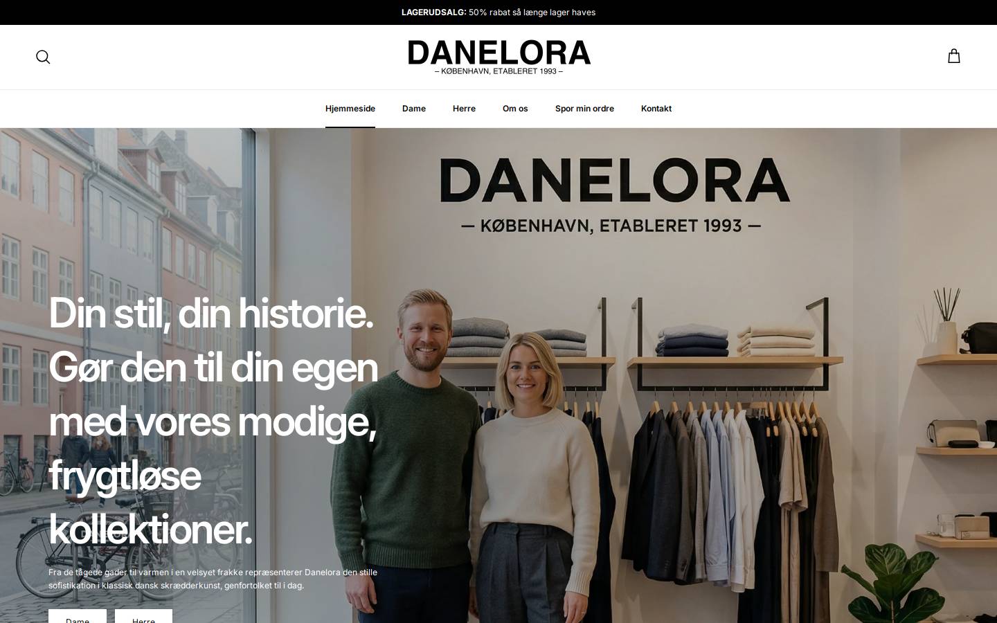 Danelora homepage screenshot