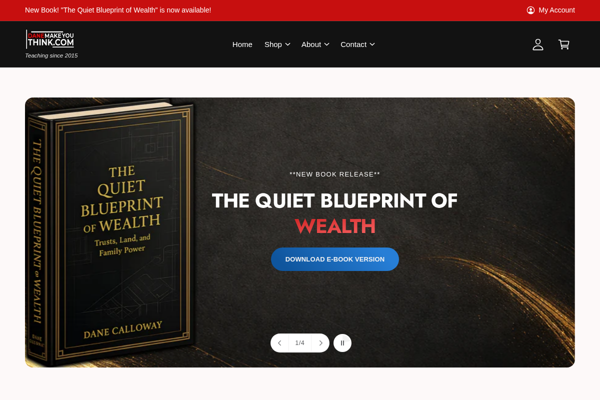 Dane Calloway homepage screenshot