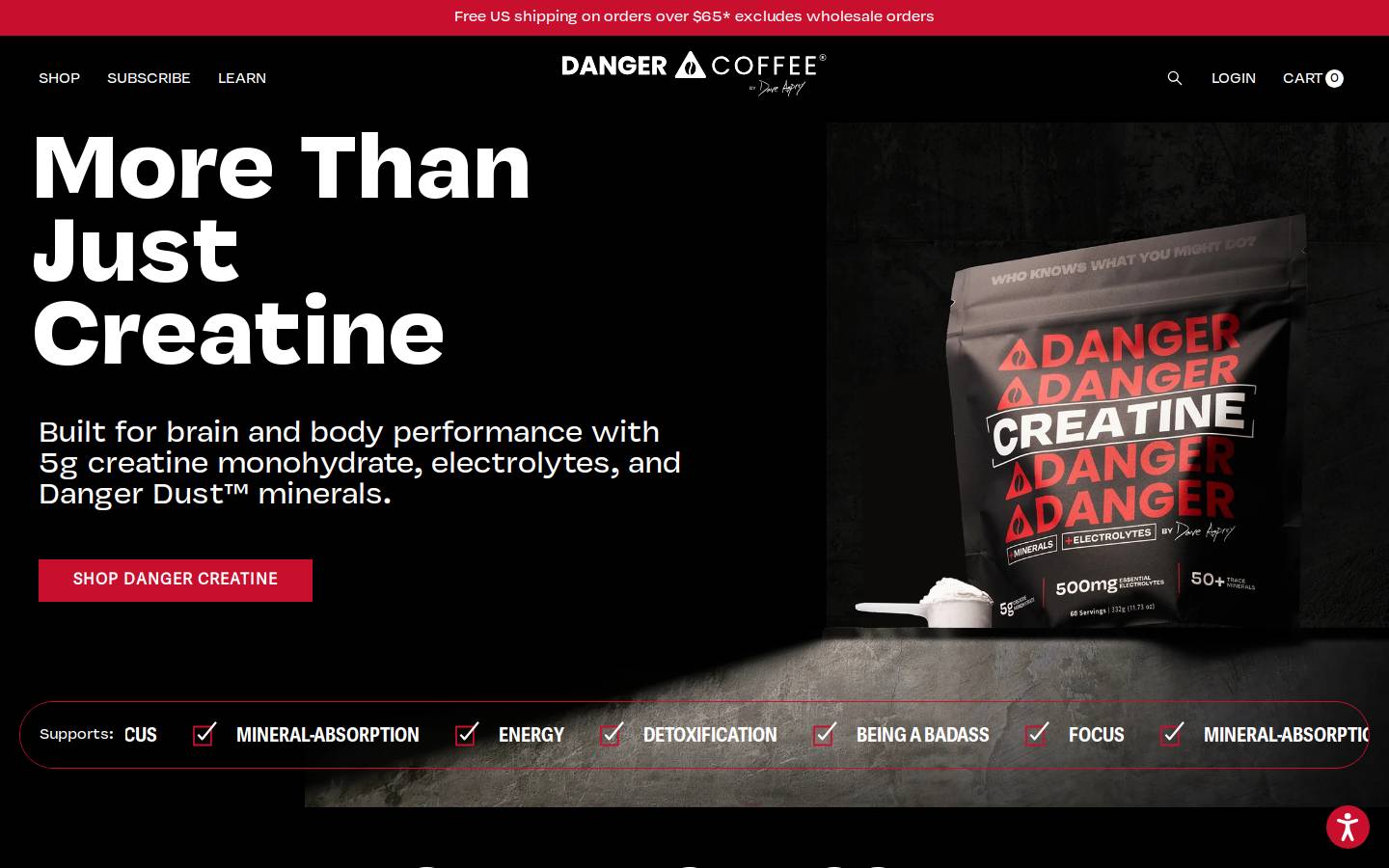 dangercoffee.com homepage screenshot
