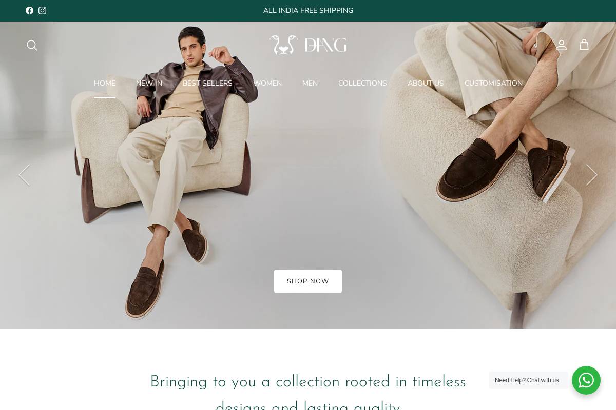 dangshoes.com homepage screenshot