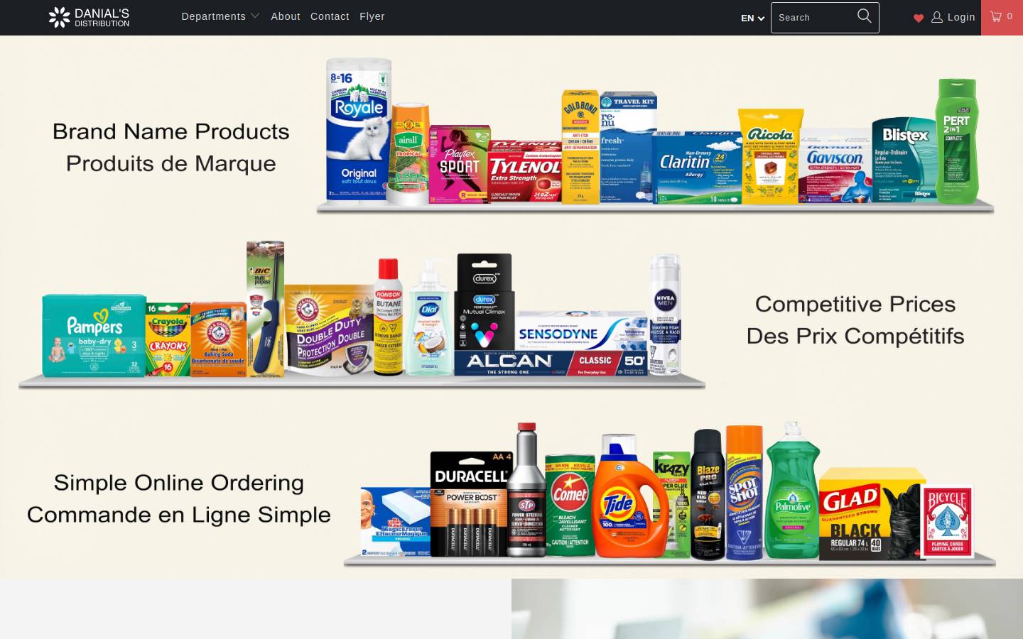 danialsdistribution.com homepage screenshot