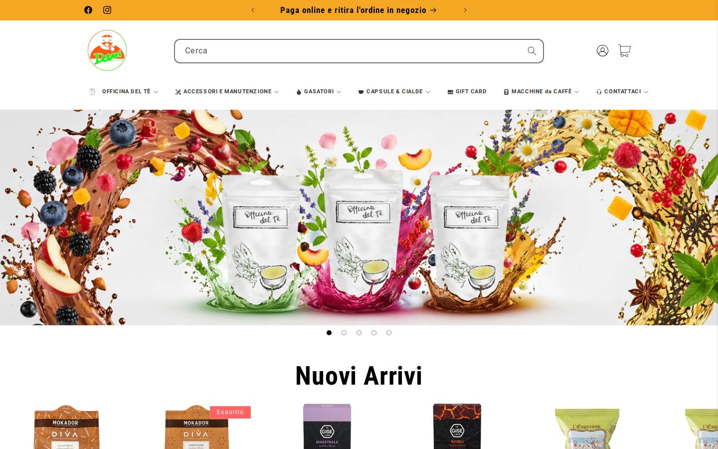 Dani Coffee Shop homepage screenshot