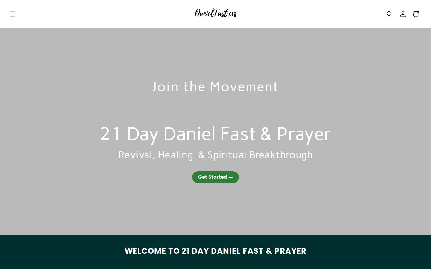 danielfast.org homepage screenshot