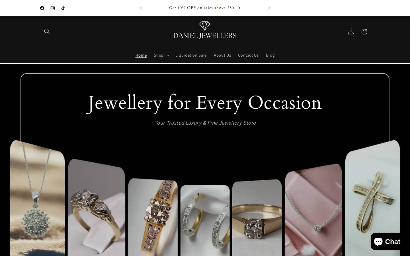 danieljewellers.com homepage screenshot