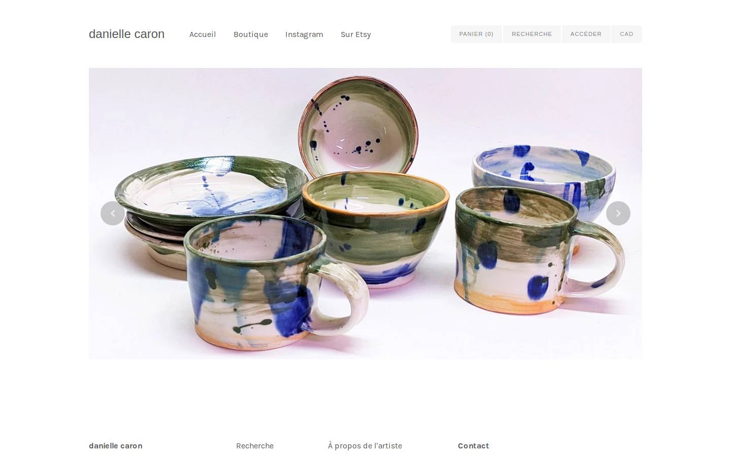 daniellecaron.net homepage screenshot