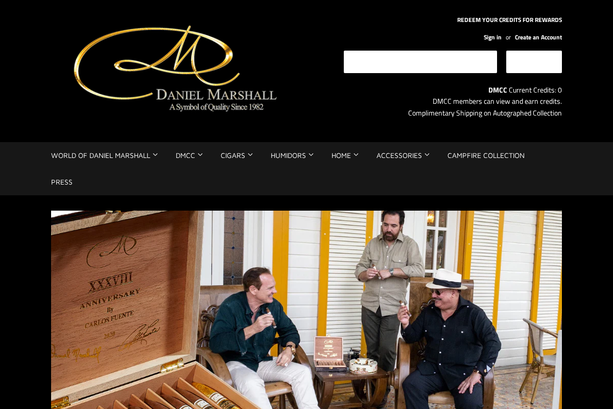 Daniel Marshall Shop homepage screenshot