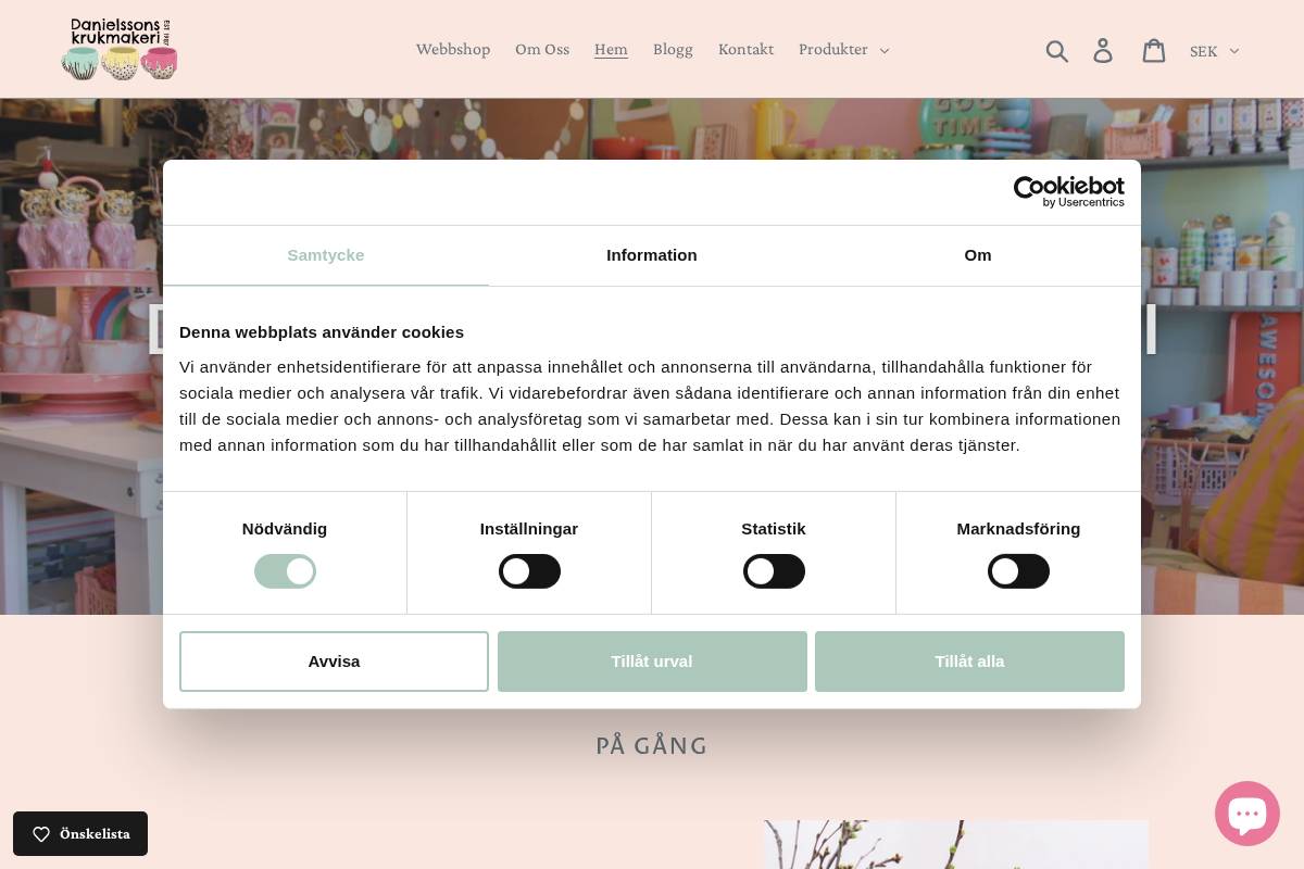 danielssonskrukmakeri.com homepage screenshot
