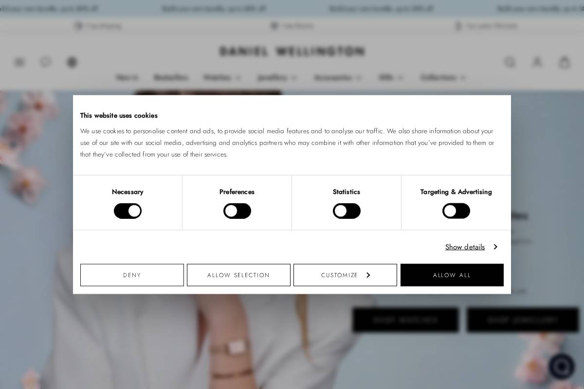 Daniel Wellington homepage screenshot