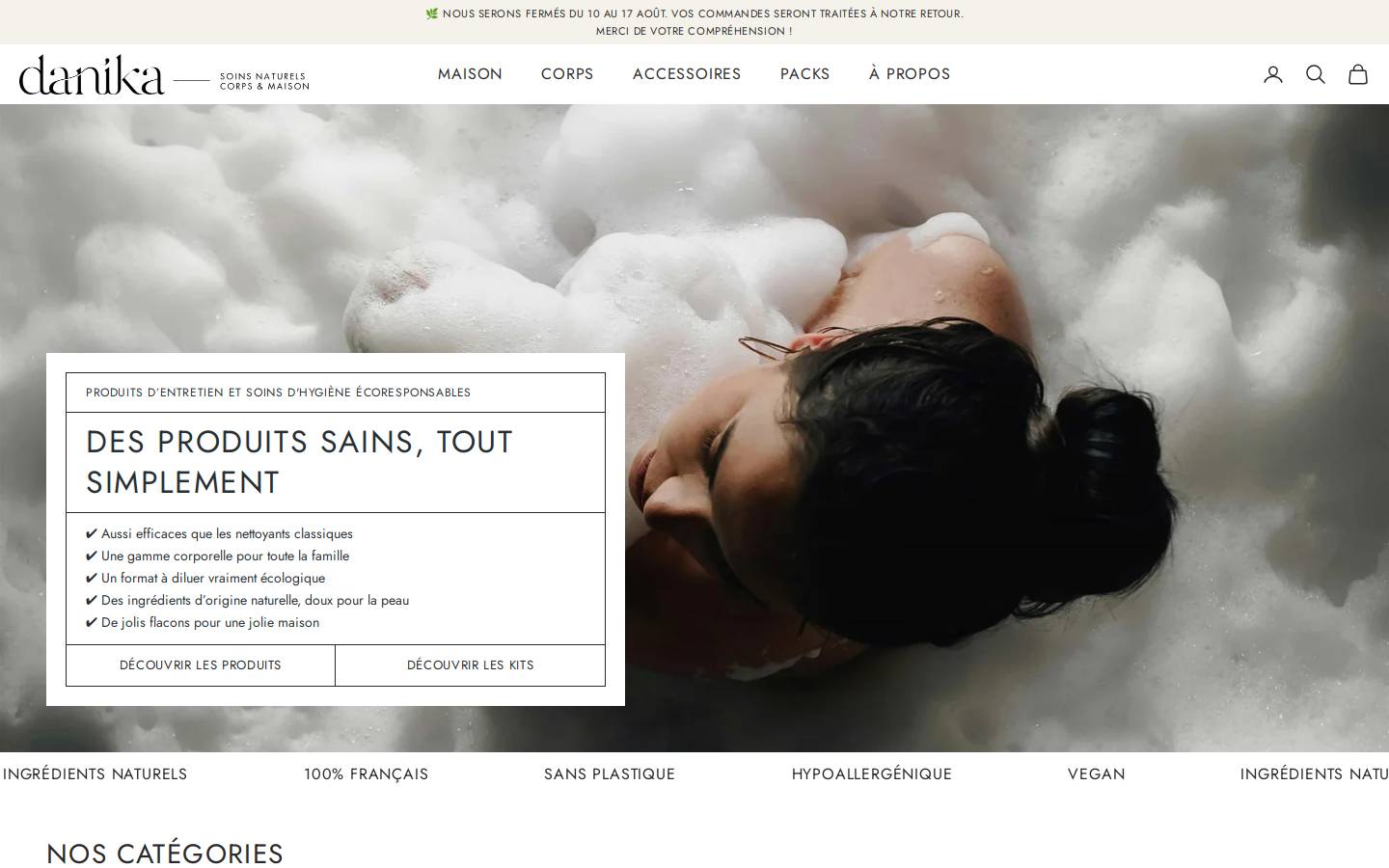 Danika Naturel homepage screenshot