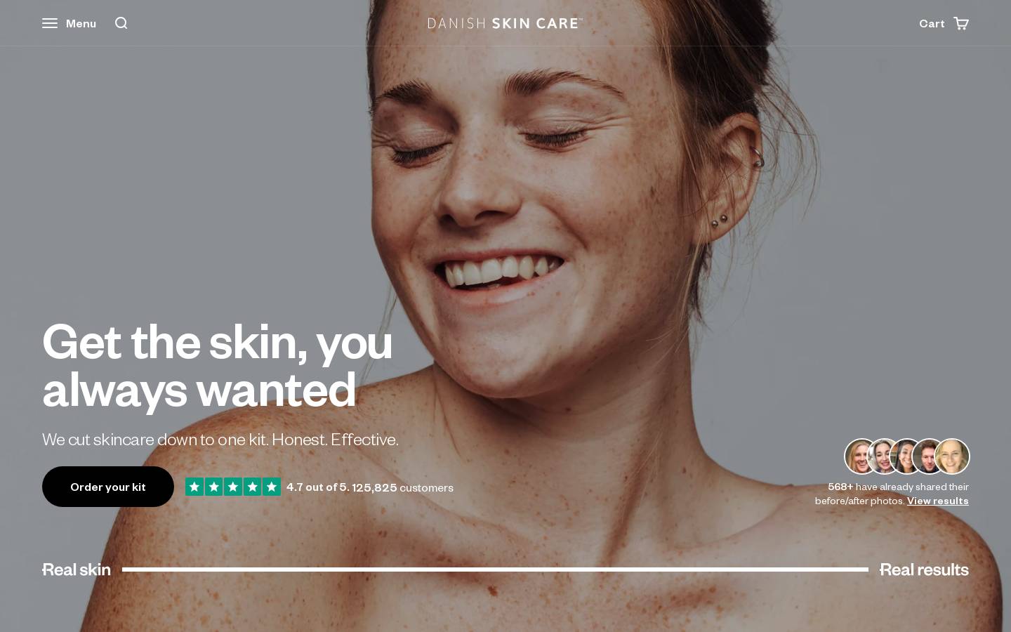Danish Skin Care homepage screenshot