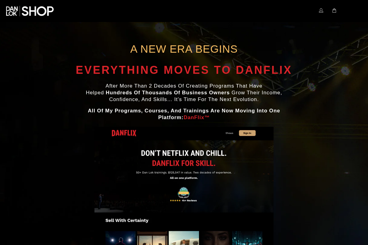 Dan Lok homepage screenshot