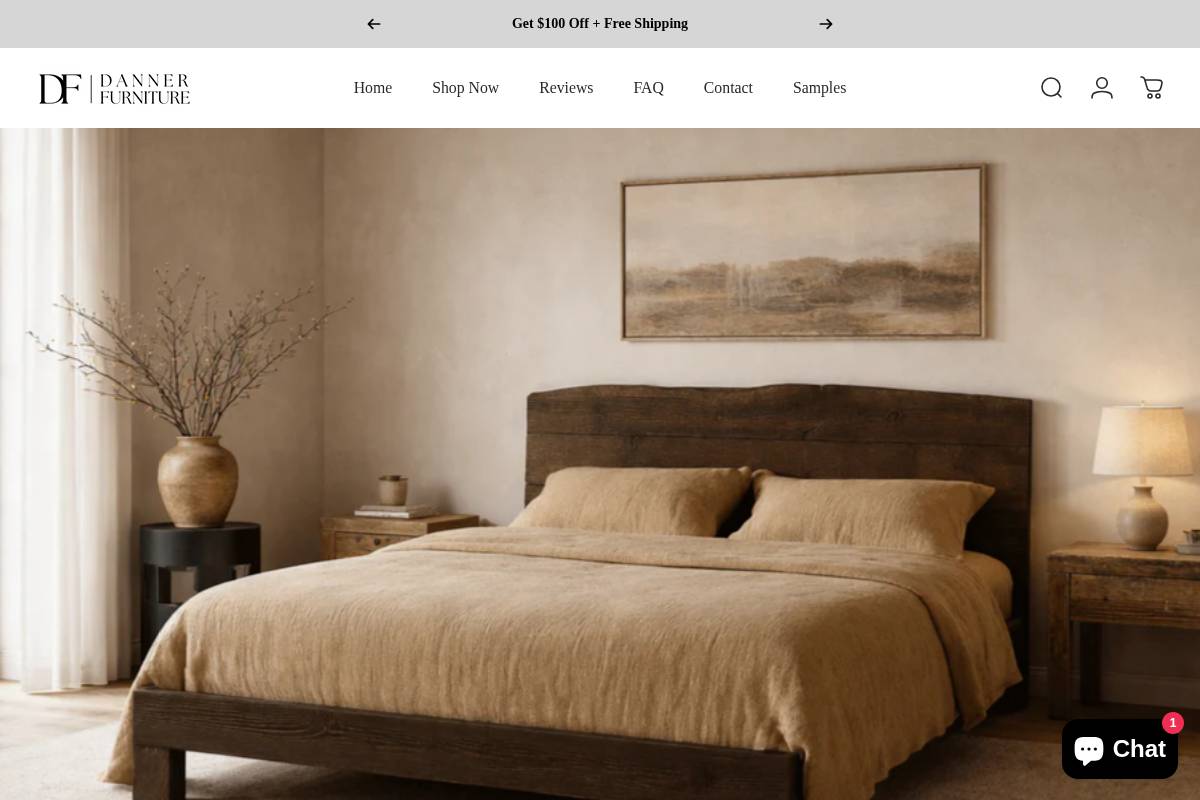 dannerfurniture.com homepage screenshot