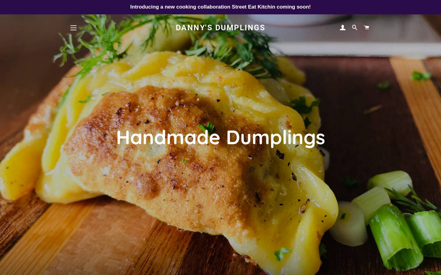 dannysdumplings.com homepage screenshot
