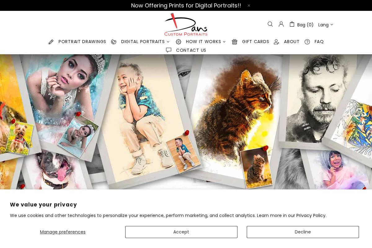 danscustomportraits.com.au homepage screenshot