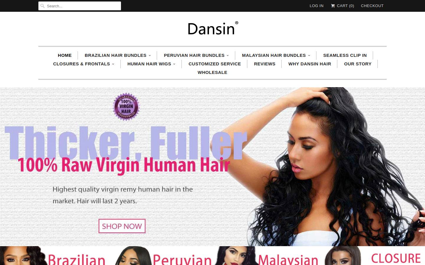 dansinhair.com homepage screenshot