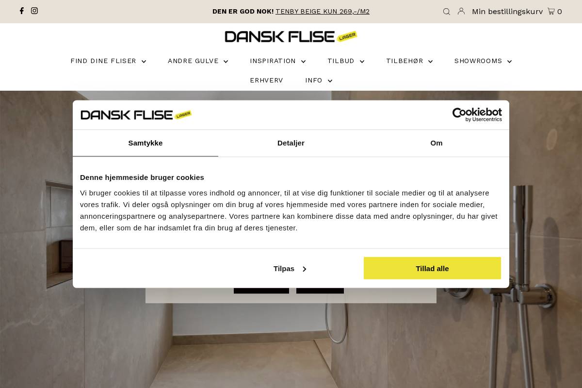 Dansk Flise Lager homepage screenshot
