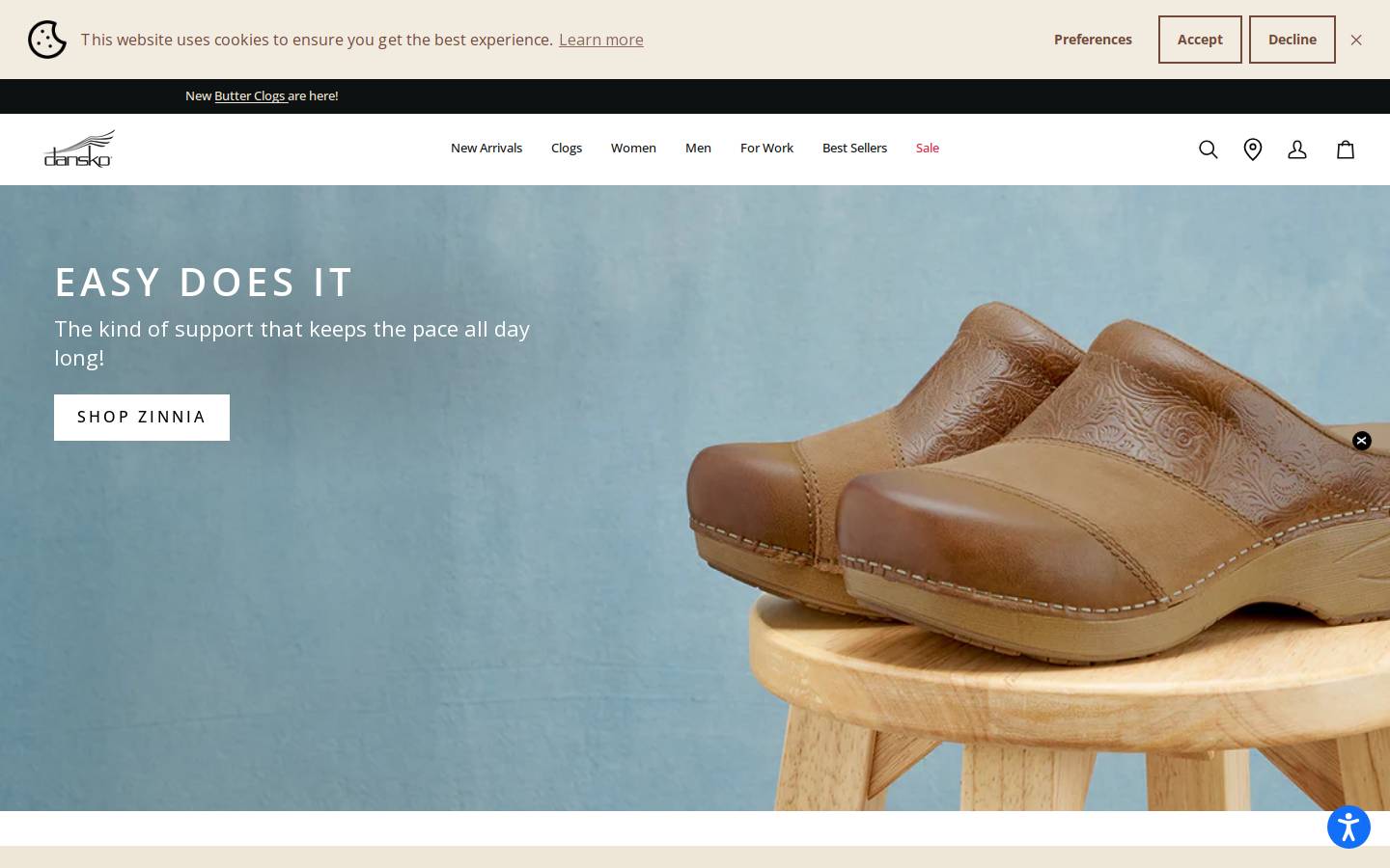 Dansko homepage screenshot