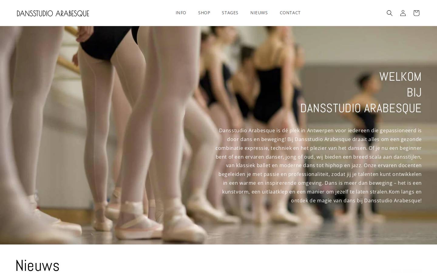 dansstudio-arabesque.be homepage screenshot