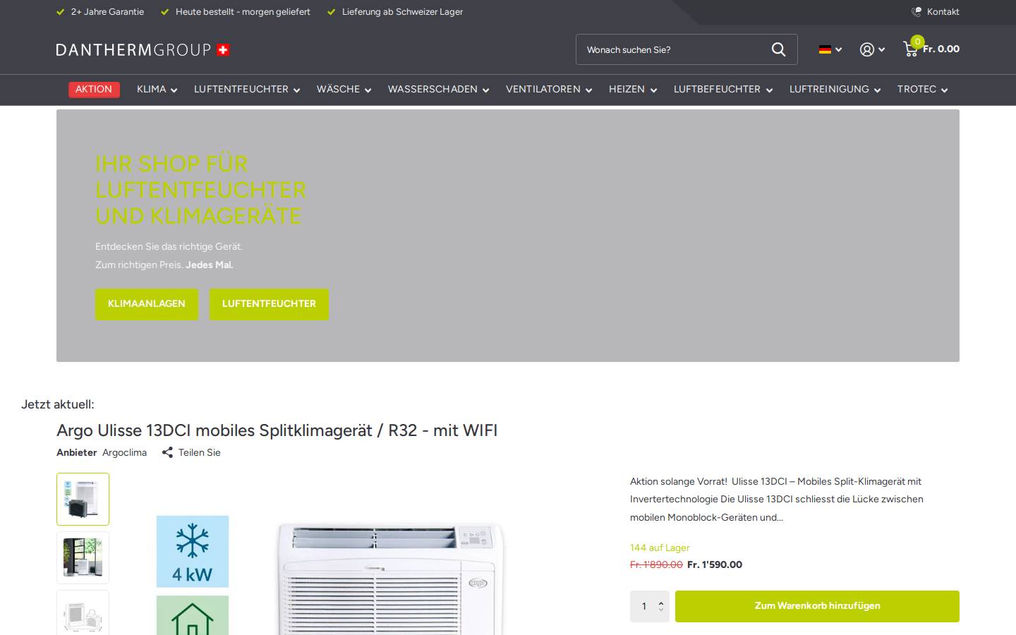 Dantherm homepage screenshot